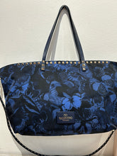 Valentino Bag, Navy Camu Butterfly Printed Nylon Tote Bag