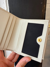 Saint Laurent Ivory Grain De Poudre Matelasse Chevron Monogram Zipped Card Case