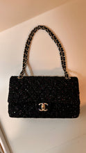 Chanel Bag, Black Sequin & Tweed Medium Double Flap Bag