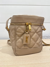Saint Laurent Bag, Dark Beige Grain de Poudre Quilted 80's Vanity Bag