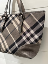 Burberry Bag, Silver Shimmer Check Degrade Tote Bag