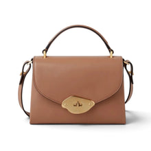Mulberry Sable High Gloss Leather Small Lana Top Handle