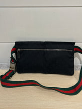 Gucci Bag, Black GG Monogram Web Double Pocket Belt Bag