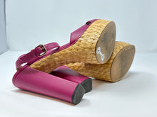 Valentino Shoes, Magenta Pink & Wicker Platform Sandals (size 40)