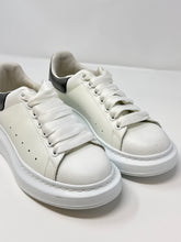 Alexander McQueen Shoes, White Oversized Metallic Leather Sneakers (size 35)