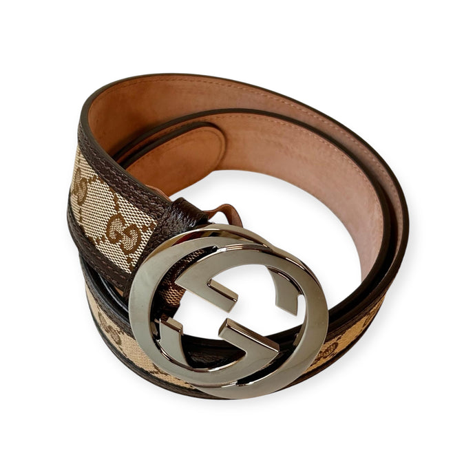 Gucci Monogram Canvas Interlocking G Belt (size 85)
