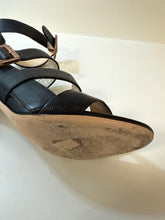 Jimmy Choo Shoes, Black Leather Caged Wooden Heels (size 41)