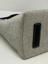Strathberry Bag, Grey Canvas & Black Leather Mini Tote