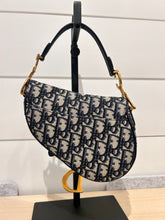 Christian Dior Bag, Navy Oblique Canvas Mini Saddle Bag