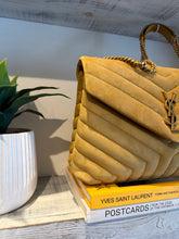 Saint Laurent Bag, Chartreuse Suede Y Quilted Monogram Medium Loulou Chain Satchel