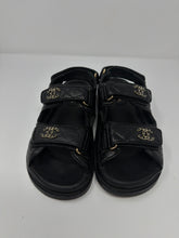 Chanel Shoes, Black Leather Velcro Dad Sandals (size 36)