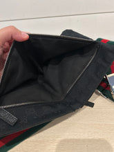 Gucci Bag, Black GG Monogram Web Double Pocket Belt Bag