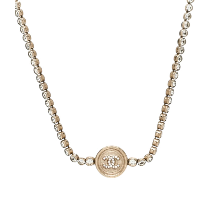 Chanel Crystal CC Chain Short Necklace