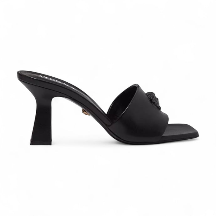 Versace Shoes, Black Medusa Leather Sandals (size 36.5)