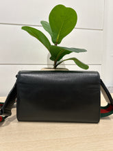 Gucci Bag, Black Azalea Calfskin Web Mini Horsebit Chain Bag