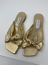 Jimmy Choo Shoes, Gold Leather Knotted Sandals (size 39)