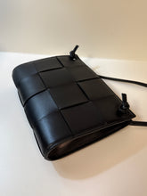 Bottega Veneta Bag, Black Lambskin Intrecciato Mini Cassette Crossbody