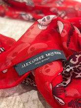 Alexander McQueen Red Voodoo Skull Print Scarf