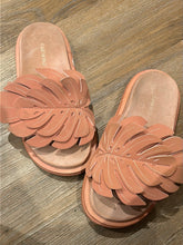 Farm Rio Shoes, Pale Pink Monstera Slides (size 9)