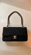 Chanel Bag, Black Sequin & Tweed Medium Double Flap Bag
