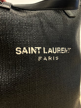 Saint Laurent Bag, Black Raffia & Leather Teddy Drawstring Tote Bag