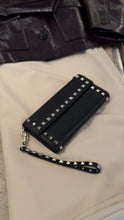 Valentino Black Leather Rockstud Wristlet Wallet