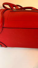 Celine Bag, Red Drummed Calfskin Leather Micro Luggage Tote