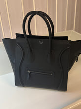 Celine Bag, Black Drummed Calfskin Luggage Tote