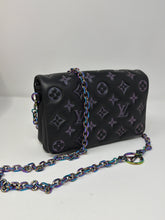 Louis Vuitton Bag, Black Monogram Embossed Lambskin Leather Pochette Coussin Chain Bag