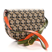 Ferragamo Bag, Multicolor Canvas Calfskin Gancini Saddle Crossbody