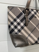 Burberry Bag, Silver Shimmer Check Degrade Tote Bag