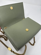 Saint Laurent Bag, Sage Green Grain De Poudre Small Monogram Kate Chain Bag