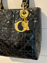 Christian Dior Bag, Black Patent Cannage Medium ‘Lady Dior’ Bag