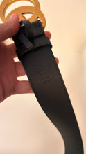 Gucci GG Gold Marmont Black Leather Belt (size 120)