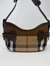 Burberry Bag, Brown Leather Plaid Canvas Small Shoulder Bag