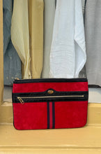 Gucci Bag, Red Ophidia GG Suede Leather Clutch