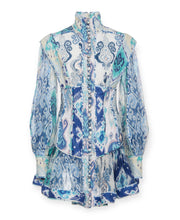 Zimmermann Glassy Long-Sleeve Mini Dress