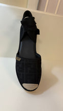 Fendi Shoes, Black Canvas FF Embroidered Roma Ankle Wrap Flat Espadrilles (size 41)