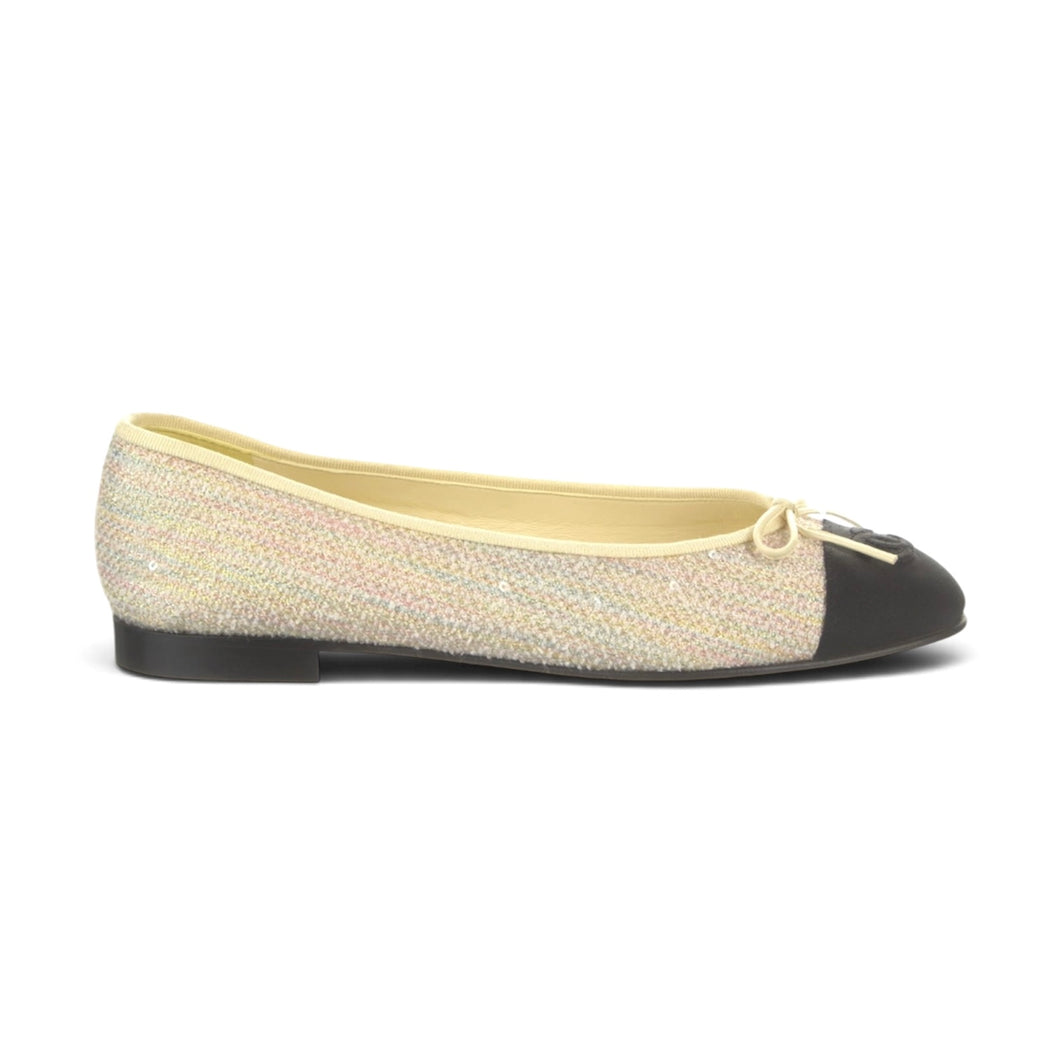 Chanel Shoes, Yellow Tweed Ballet Flats (size 36)