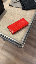 Stella McCartney Red Croc-Embossed Clutch
