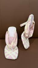 Burberry Shoes, Pink & Yellow Fabric Heeled Sandals (size 38)