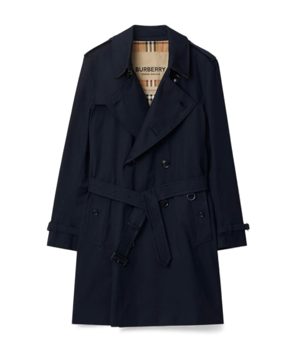 Burberry Navy Mid-length Kensington Heritage Trench Coat