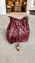 Chanel Bag, Burgundy Caviar Leather Drawstring Bucket Bag