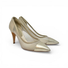 Chanel Shoes, Gold Leather Mesh Pumps (size 39)