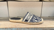 Christian Dior Shoes, Navy Oblique Espadrille Mules (size 37)