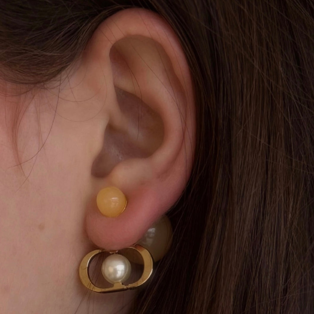 Christian Dior Peach Tribales Earrings