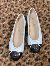 Chanel Shoes, Black & White Leather Ballet Flats (size 38)