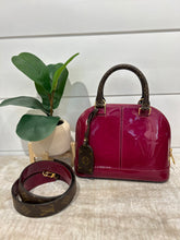 Louis Vuitton Bag, Raspberry Vernis Patent Leather Monogram Alma BB