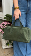 Celine Bag, Forest Green Suede Bowling Bag