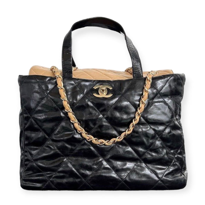 Chanel Bag, 2008 Black Glazed Calfskin Large Portobello Tote